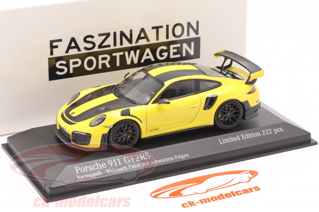 Porsche 911 GT2 RS Modellauto 1/43 – Limitiert Auf 252 Stück, Mit Weissach Package & Goldenen Felgen