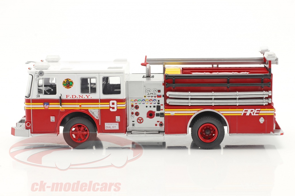2019 Matchbox #55 SEAGRAVE FIRE ENGINE☆Red truck; Station 3,VOLUNTEER ☆ Rescue 