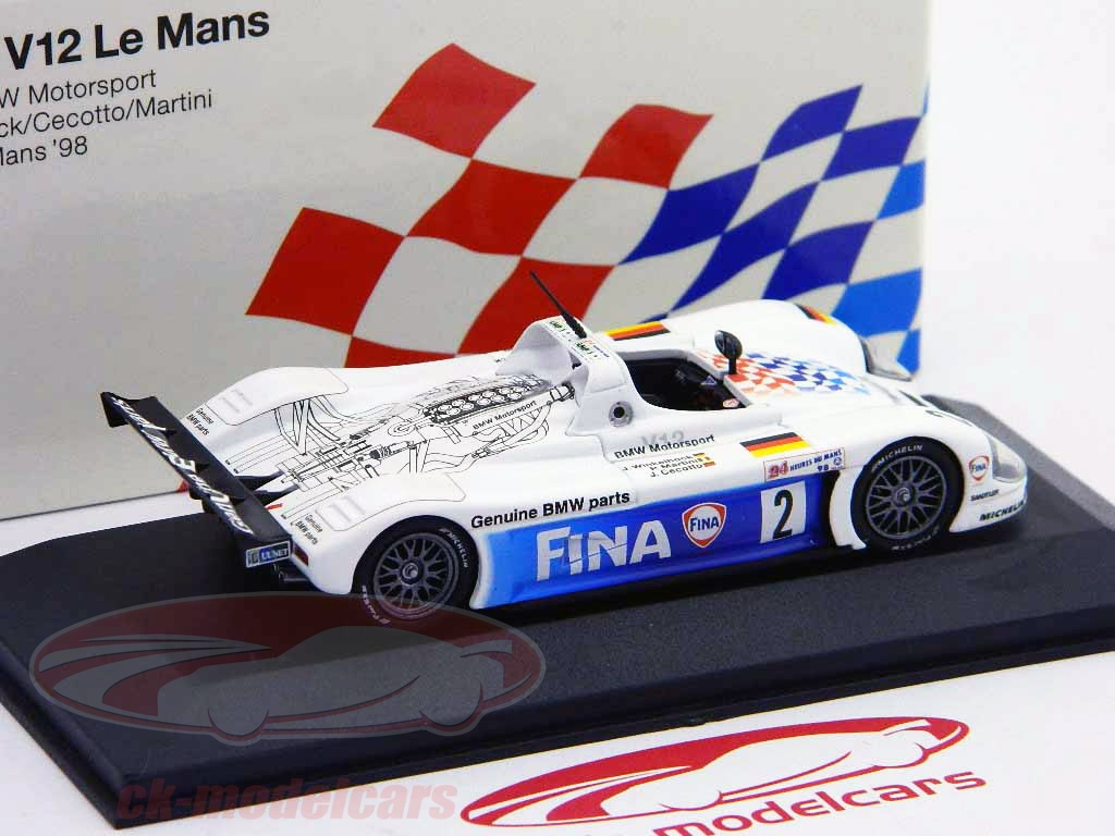 Minichamps 430 992818; BMW V12 1999 24h Le Mans 5th; RN18; Very Good Boxed – Little Wheels