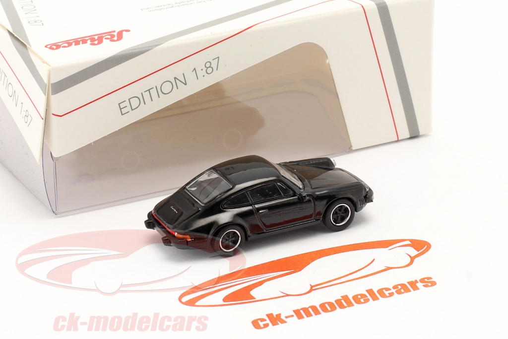 - Diecast Model Car Porsche 911 Carrera 3.2 Coupe Black Schuco 1:87 HO Scale 