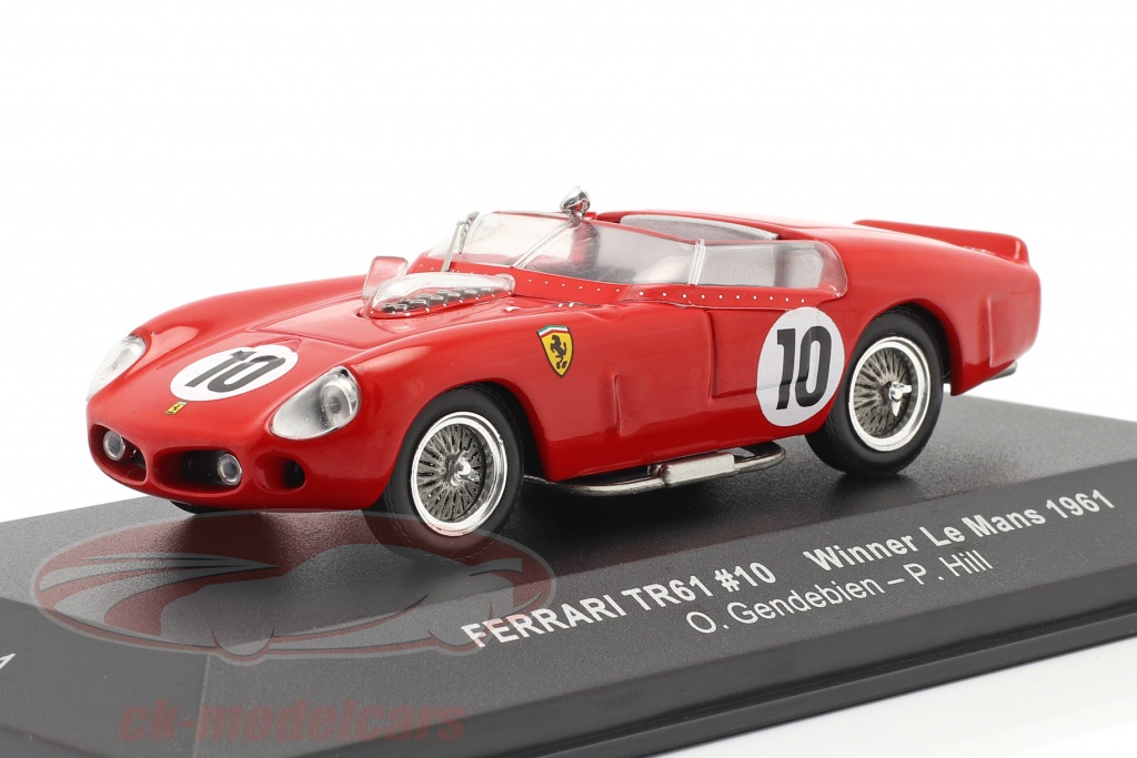 Ixo 1:43 Ferrari TRI/61 #10 勝者 24h LeMans 1961 Gendebien, Hill 