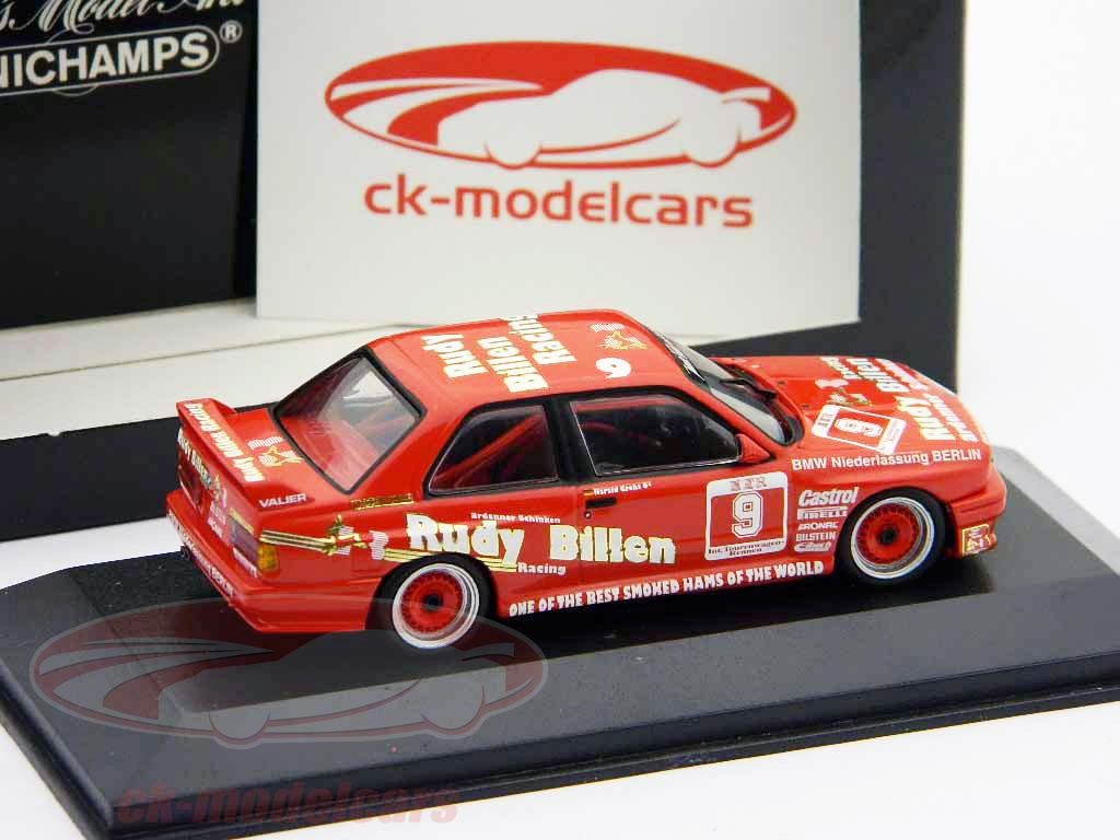 Miniature BMW M3 E30 DTM 1988 – Minichamps échelle 1:18 – N°9 Harald Grohs