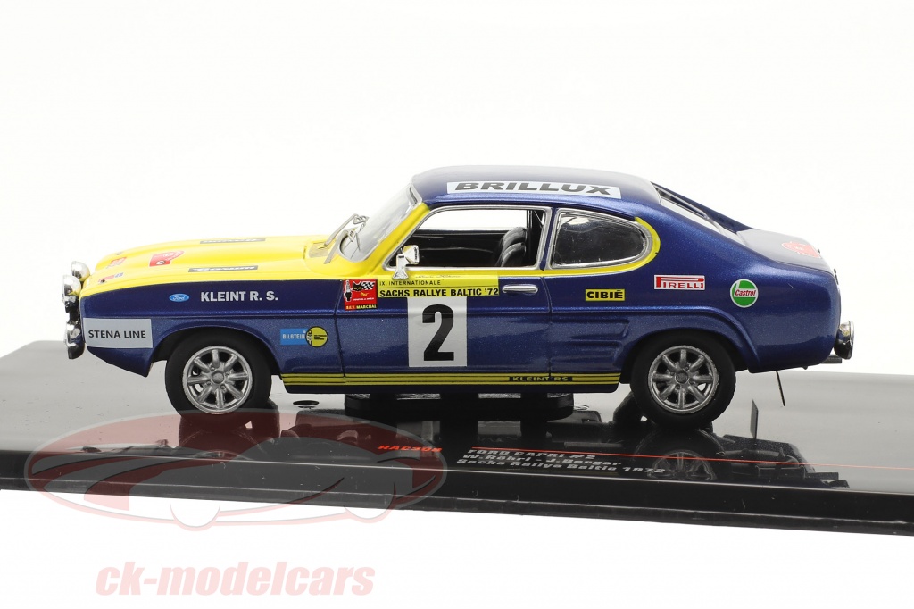 IXO Models RAC308 - Ford Capri 1972 #2 Sachs Rally Baltic, Voiture Miniature 1/43 Neuve Sous Blister