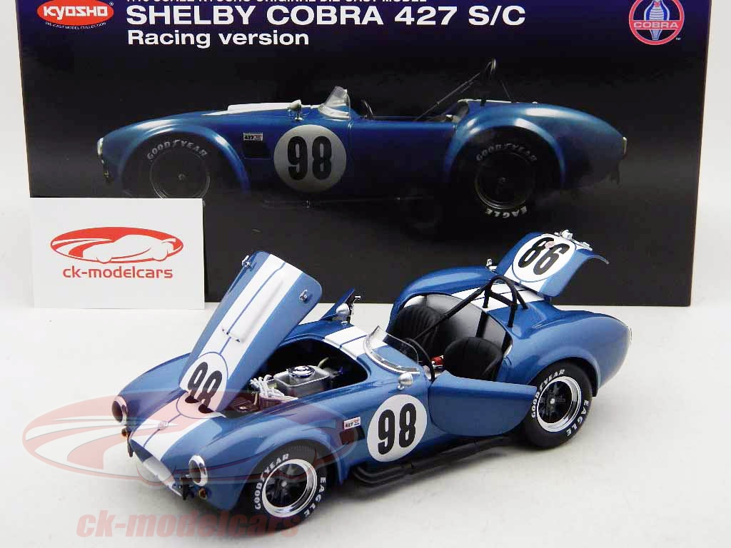 Modèle Réduit SHELBY COBRA 427 S/C Cabriolet 1/18 Kyosho - Rouge à Bandes Blanches, Occasion En Excellent état