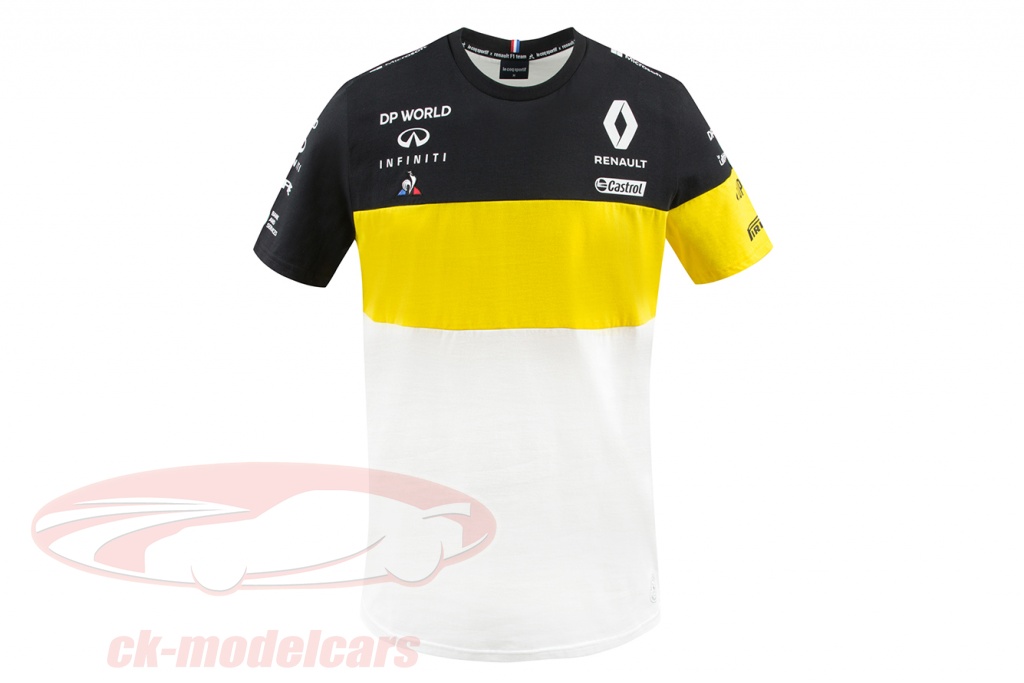 Renault DP World F1 Team Camiseta de manga corta fórmula 1 2020 blanco / amarillo / negro