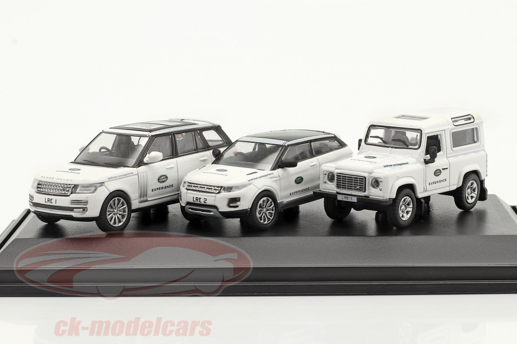 3-Car Set Land Rover Experience 白い 1:76 Oxford