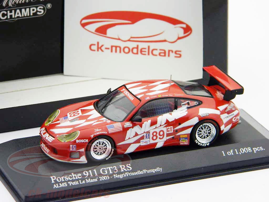 Mini Alms Instrument Minichamps 1:43 Porsche 911 GT3 RS N° 89 ALMS Petit LeMans 2003 ...