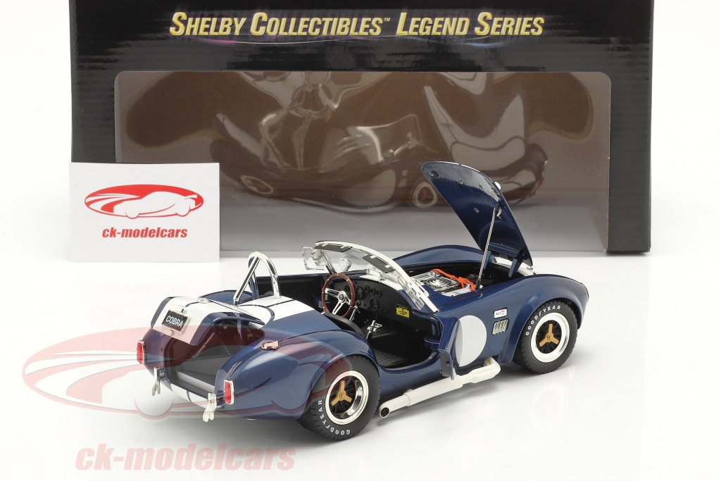 1965 FORD SHELBY COBRA 427 S/C BLUE 1/18 DIECAST CAR SHELBY COLLECTIBLES SC121 