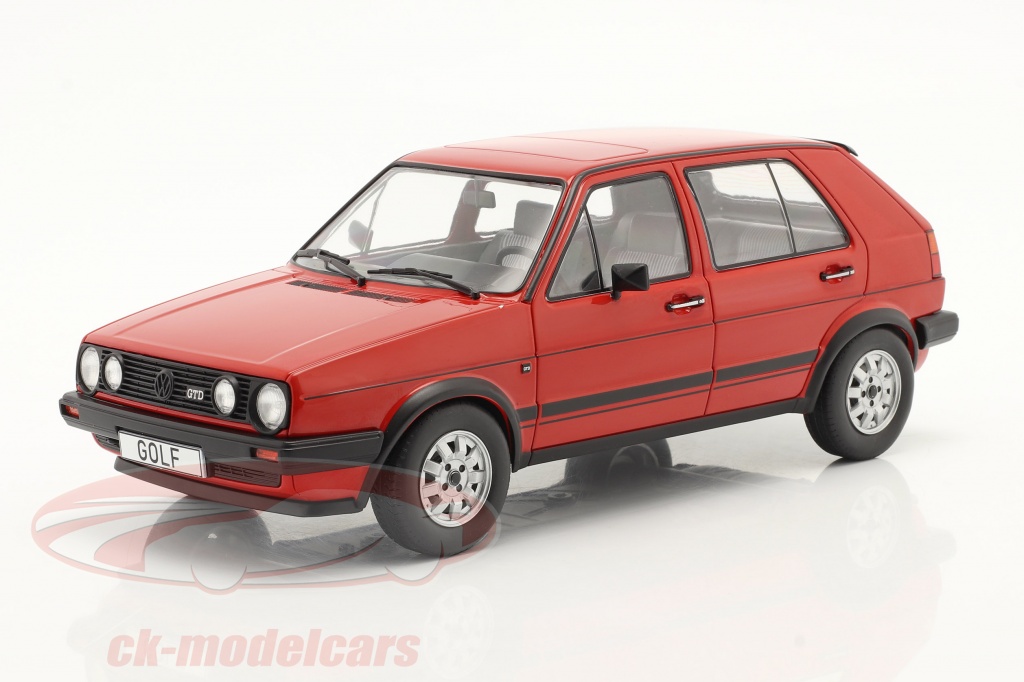 Volkswagen VW Golf II GTD 5-deurs bouwjaar 1984 rood 1:18 Model Car Group