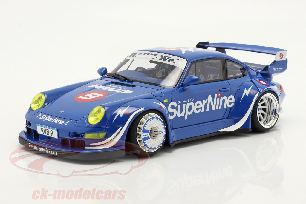 Porsche 911 (993) RWB Hong Kong #9 SuperNine 2019 蓝色的 1:18 GT-SPIRIT