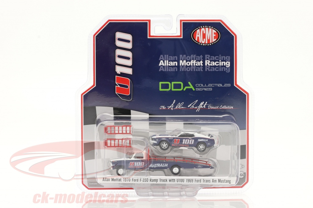 Ford F-350 Ramp Truck with Ford Trans Am Mustang U100 Allan Moffat 1:64 GMP