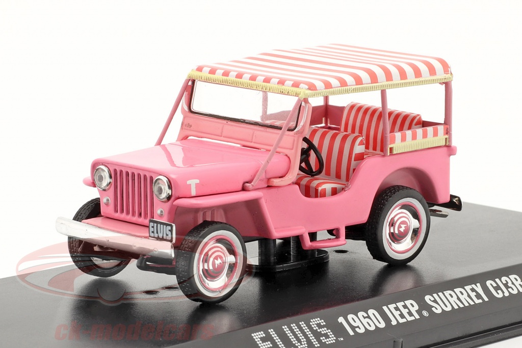 Jeep Surrey CJ3B Elvis Year 1960 pink 1:43 Greenlight