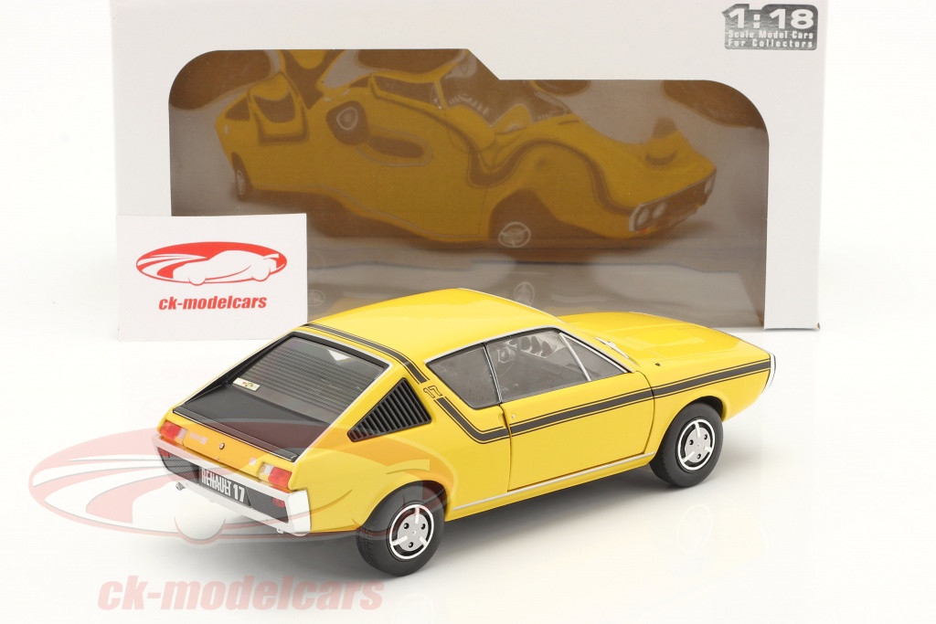 RENAULT R17 MK.1 diecast model road car Jaune yellow 1976 1:18th SOLIDO 1803704 