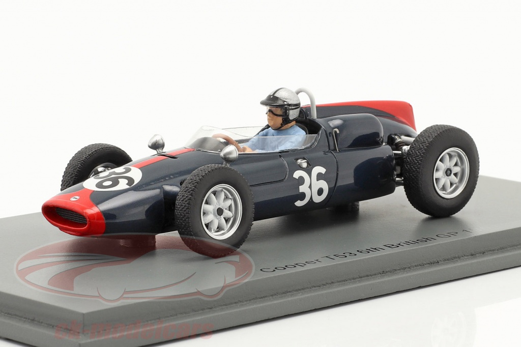 Roy Salvadori Cooper T53 #36 6th British GP Formel 1 1961 1:43 Spark