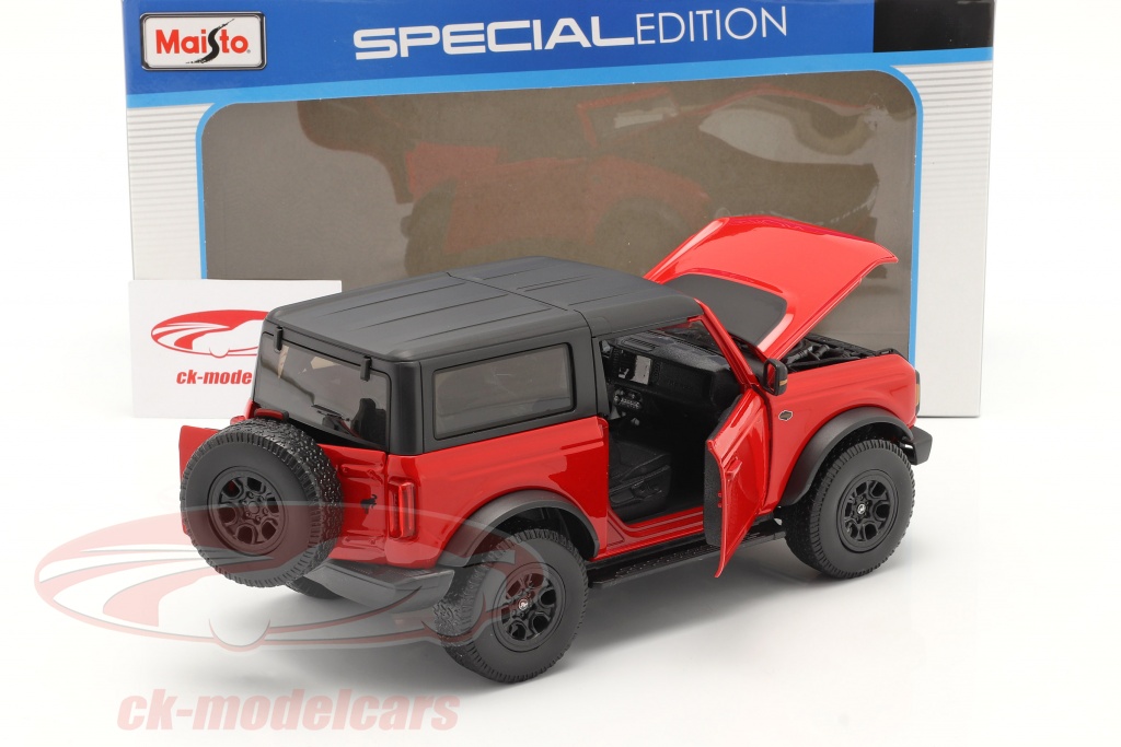 【未使用】マイスト　2021 Ford  Bronco  Wildtrak 2021 Ford Bronco Wildtrak, Red - Maisto 31456RD - 1/18 scale