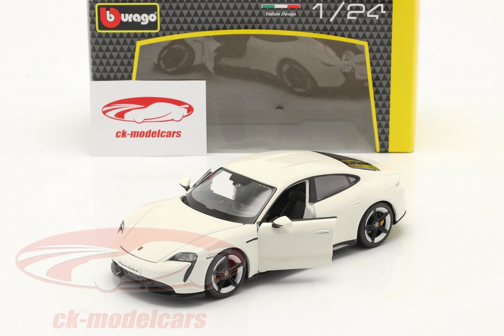 Burago 1/24 Porsche Taycan Turbo S, Bleue, Diecast #18-21098, Occasion