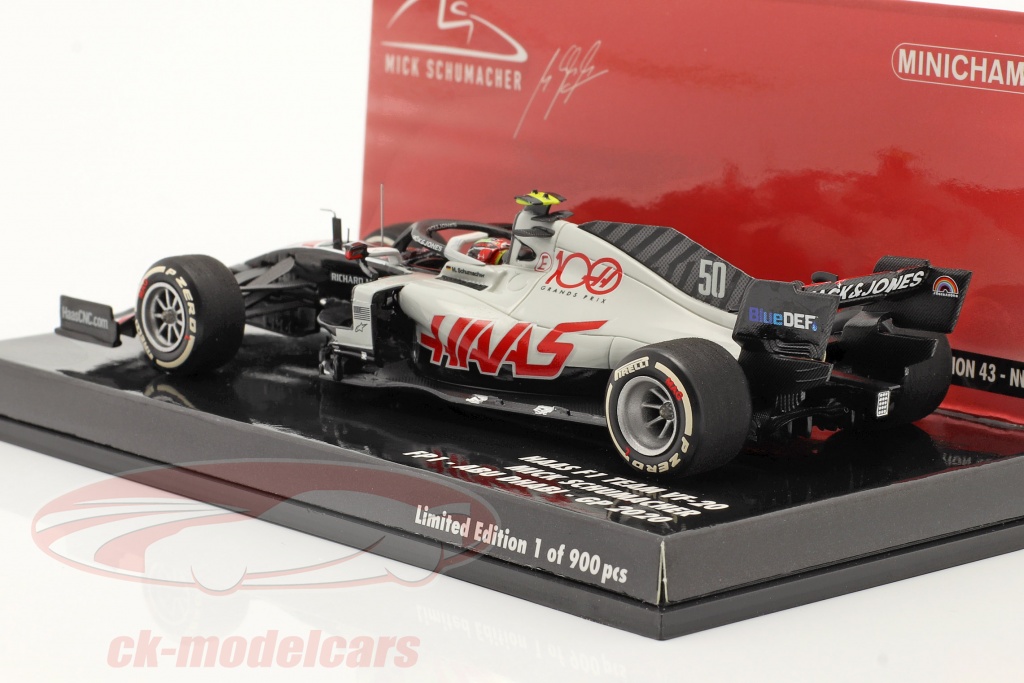 Miniature Haas F1 Team VF-20 Mick Schumacher Abu Dhabi GP 2020 - Échelle 1/43 Minichamps