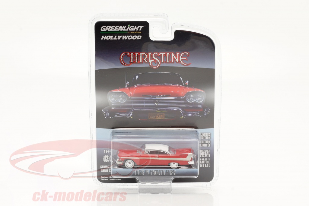 Plymouth Fury 1958 Movie Christine (1983) red / white / silver 1:64 Greenlight