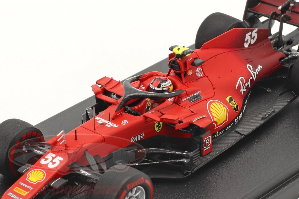 Voiture Miniature Ferrari SF2 Carlos Sainz GP Bahrain 2021 échelle 1/18 Look Smart