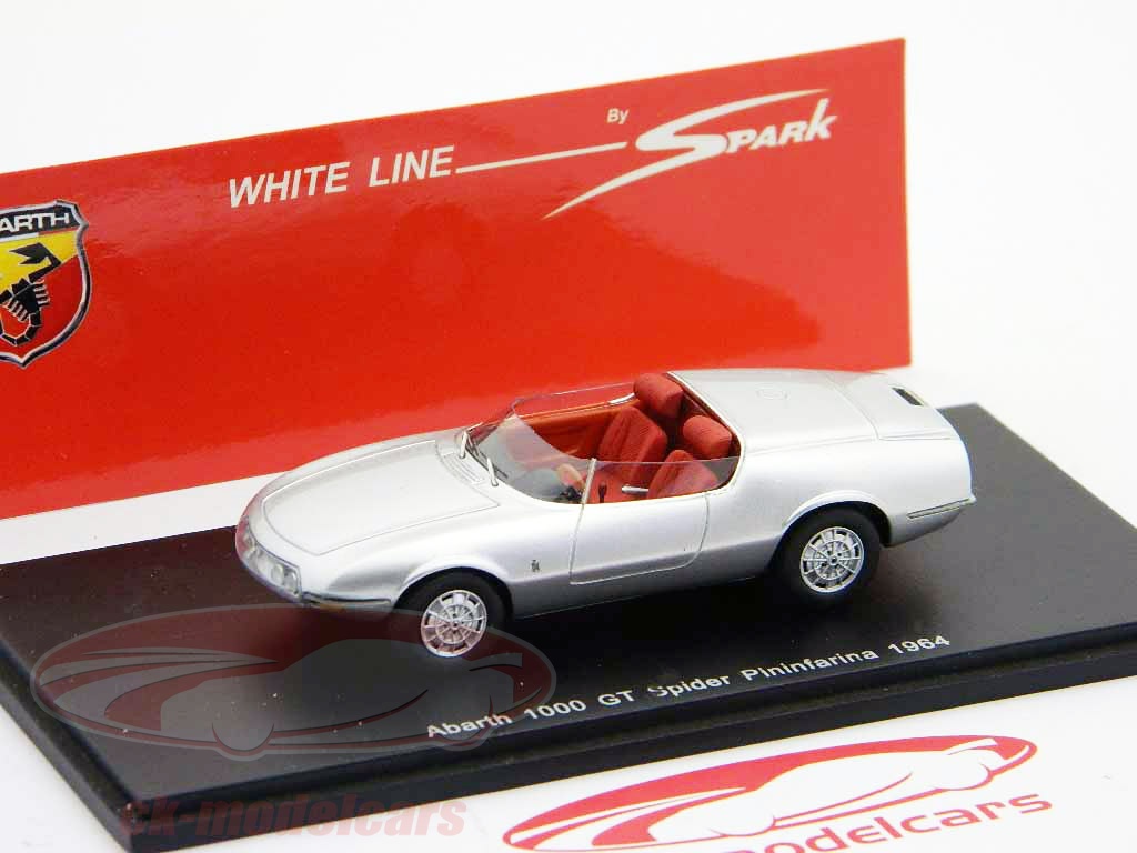 Fiat Abarth 1000 GT Spider Pininfarina 1964 Gris - Miniature Spark 1/43 En Résine (S1302)