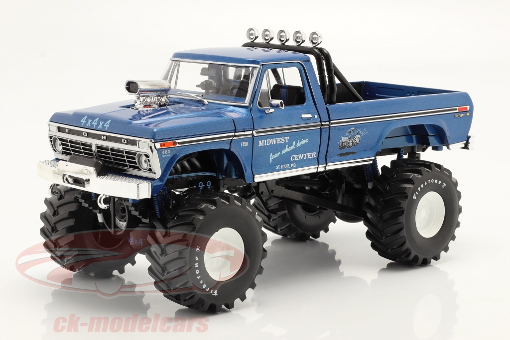 greenlight-1-18-ford-f-250-monster-truck-48-pulgada-llantas-ano-de-construccion-1974-azul-13605/