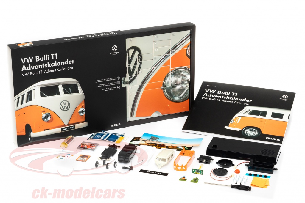 Calendario De Adviento Revell VW T2 Camper - Maqueta Easy-Click 1:24 Con 112 Piezas Y Pinturas, Regalo Navideño Para Mayores De 10 Años