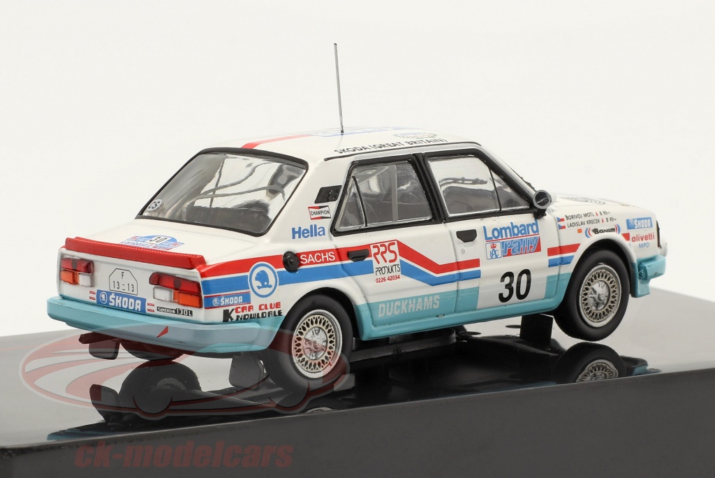 LOMBARD 1:43 IXO Skoda 130L #30 Rally Rac Lombard 1987 L.Krecek B.Moti RAC350 Miniature 