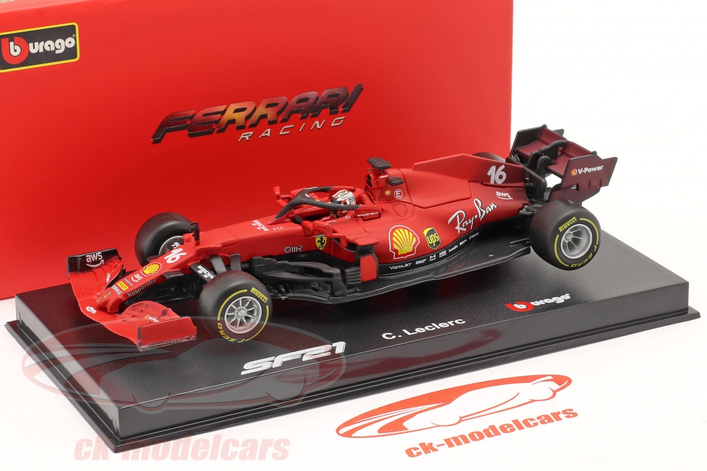 Bburago B18-36829L 1:43 F1 2021 Ferrari SF21 Leclerc Assorted Colours