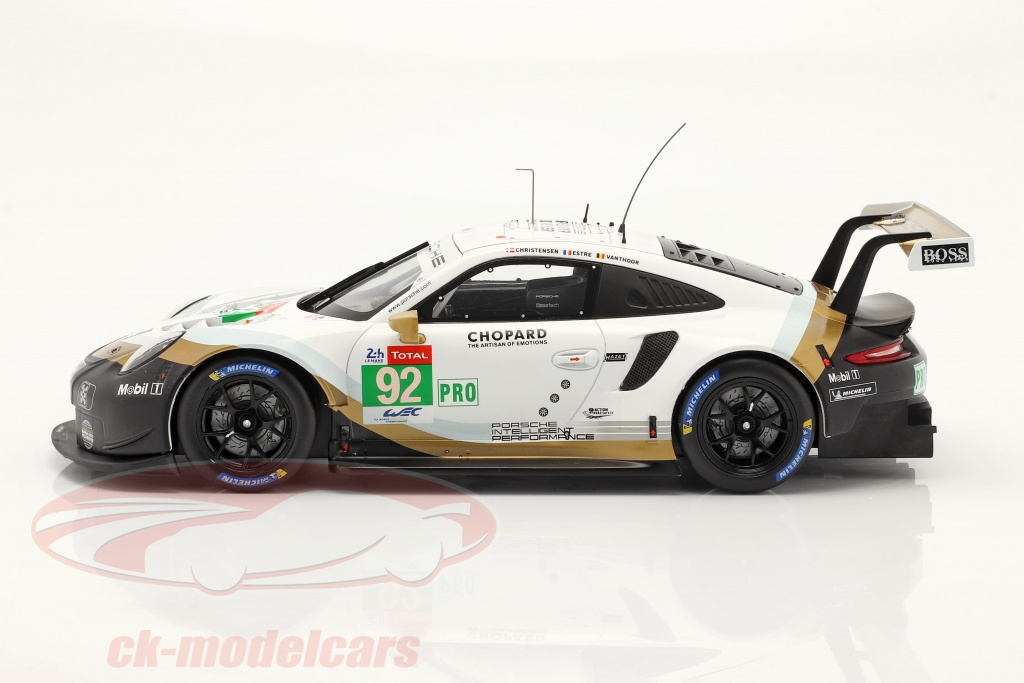 Miniature IXO 1/18 Porsche 911 (991) RSR Le Mans 2019 - LEGT18024