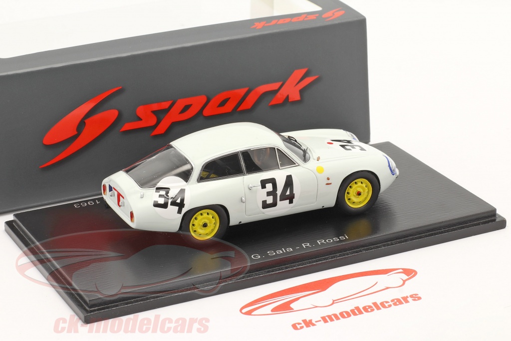 Spark 1/43 ALFA ROMEO Giulietta Sport Zagato N°34 24H Le Mans 1963 - Prévente