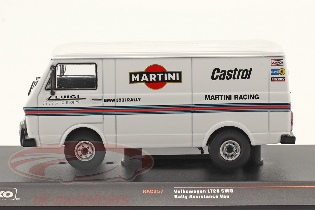 VW VOLKSWAGEN LT28 SWB RALLY ASSITANCE VAN BMW MARTINI IXO RAC357 1/43