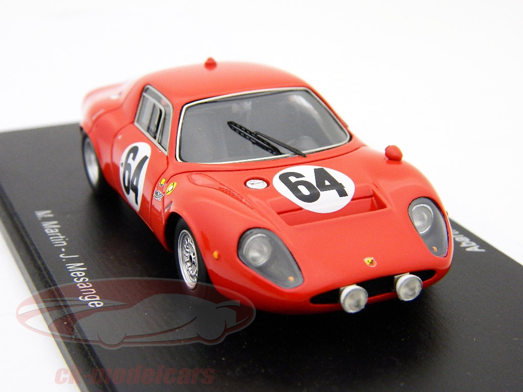Miniature Voiture Abarth 1300 OT N°64 - 24h Du Mans 1967 - Échelle 1/43 Par KLON & Models