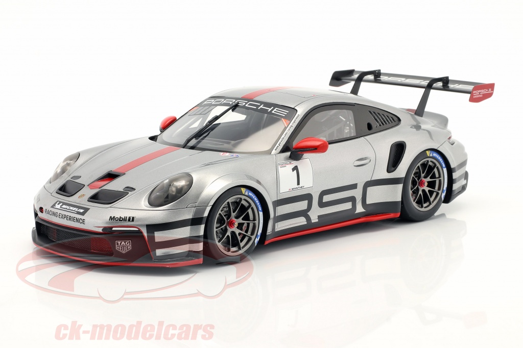 新品入荷 300台限定 Spark 1/18 Porsche 911 (992) GT3 Cup Racing Experience silver /  red / black ケース付 スパーク ポルシェ - 乗用車