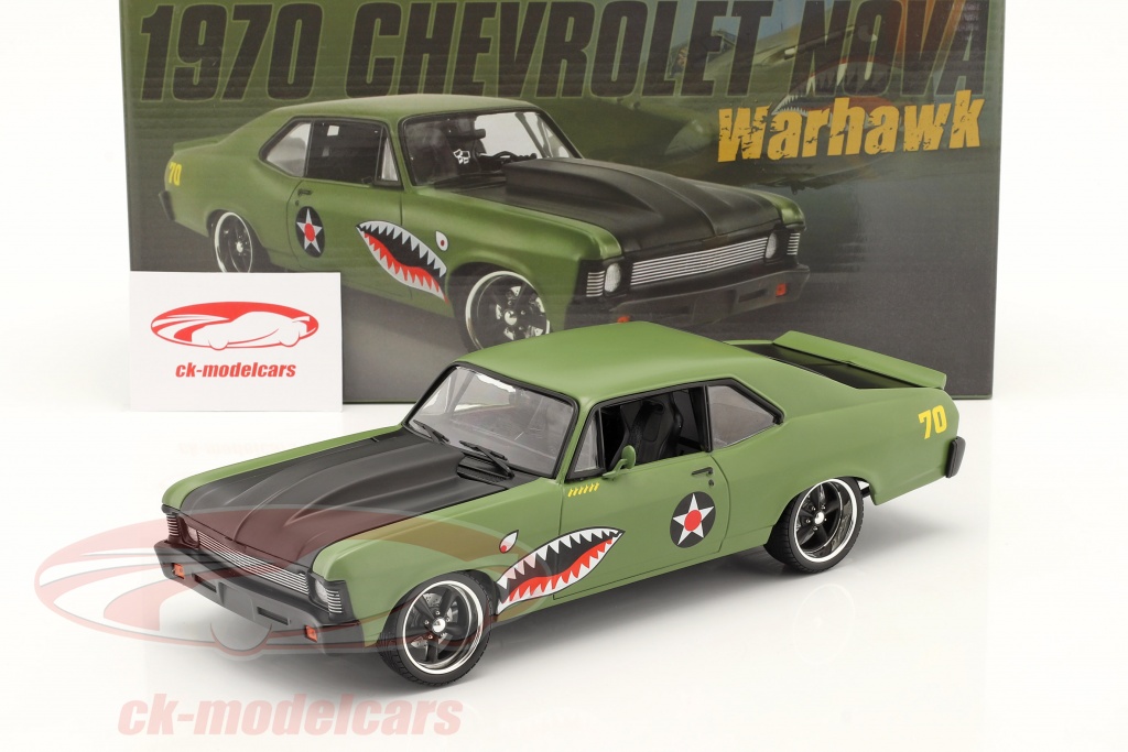 Modèle réduit Chevrolet *warhawk* Nova Street Fighter 1970 , Vert ,gris