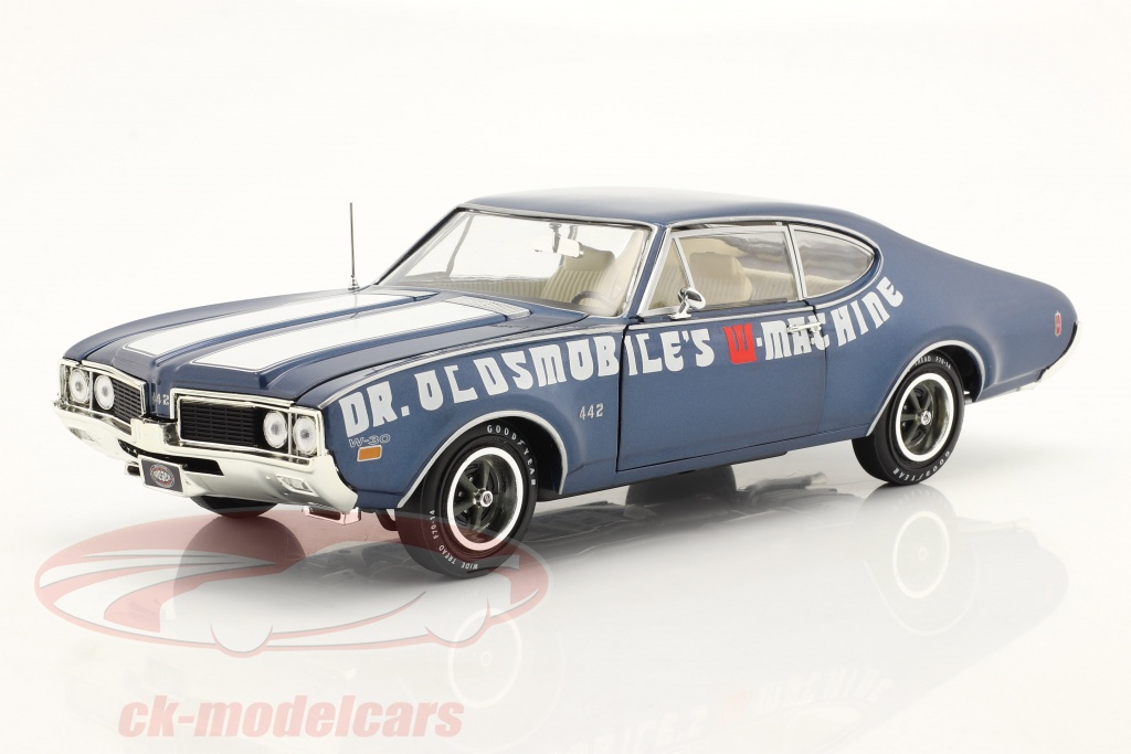 autoworld-1-18-oldsmobile-442-w-30-annee-de-construction-1969-trophee-bleu-amm1235/