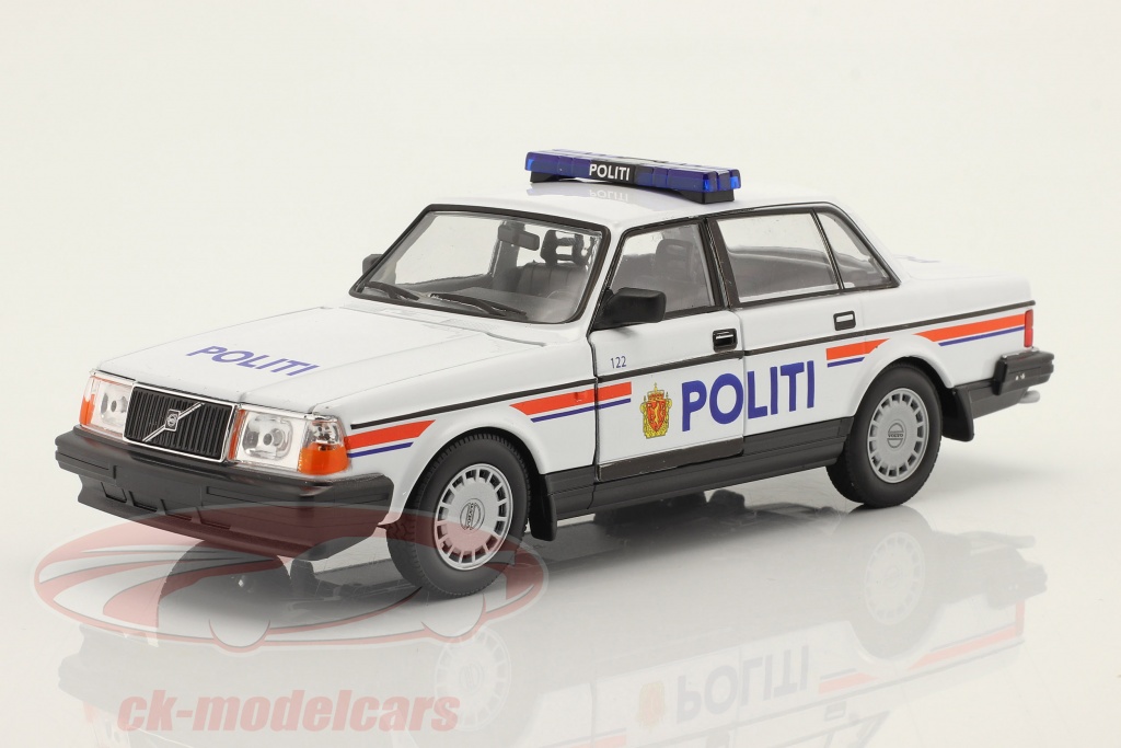 welly-1-24-volvo-240-gl-politi-police-norvege-1986-blanche-orange-bleu-24102/