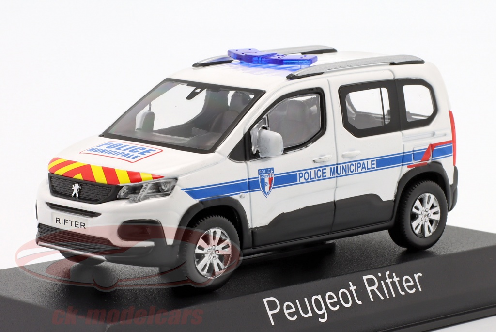Peugeot Rifter Police Municipale 2019 Blanc / bleu 1:43 Norev