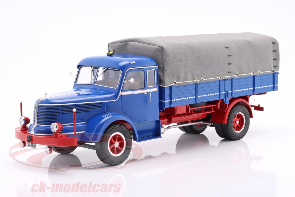 road-kings-1-18-krupp-titan-swl-80-flatbed-truck-with-tarp-year-1950-54-blue-rk180131/