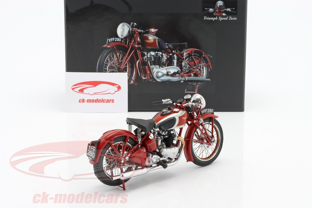 オートバイ・バイク 1/12 MINICHAMPS Triumph Speed Twin 1/12 Minichamps 1939 Triumph Speed Twin (Red) Diecast Model