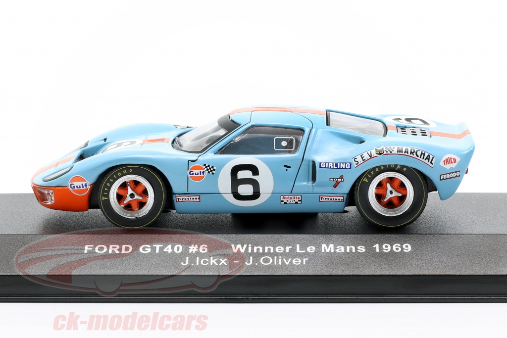 Ixo 1:43 Ford GT40 Gulf #6 勝者 24h LeMans 1969 Ickx, Oliver