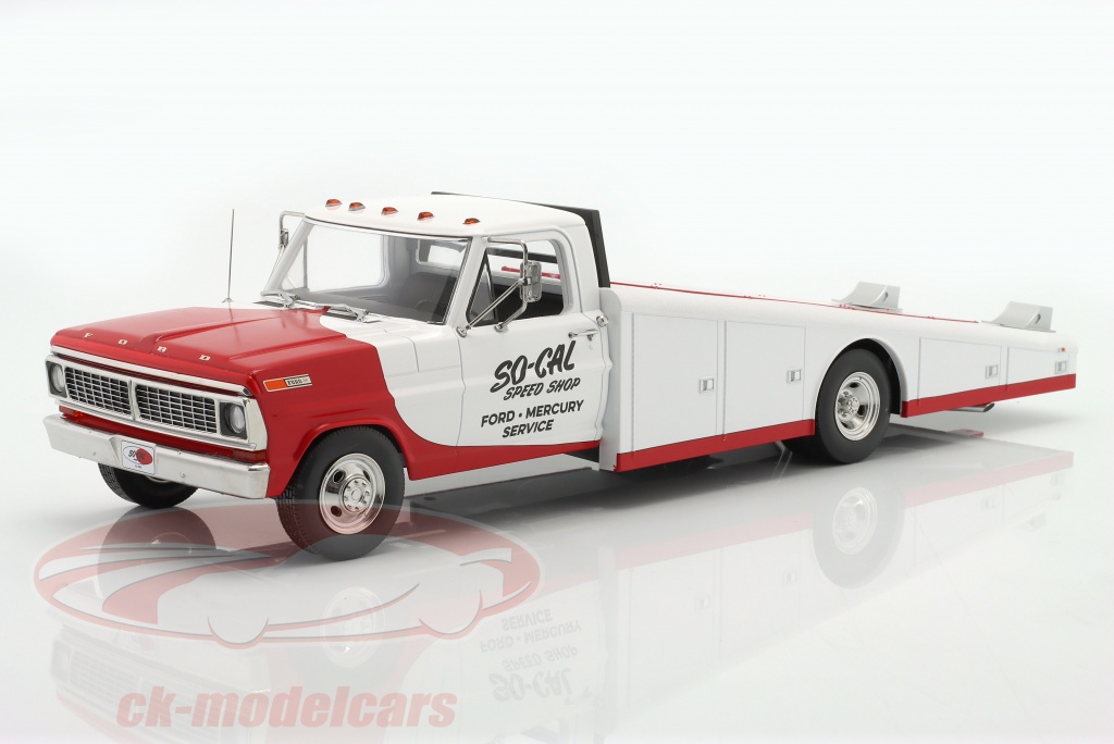 gmp-1-18-ford-f-350-ramp-truck-so-cal-speed-shop-annee-de-construction-1970-blanc-rouge-a1801410/