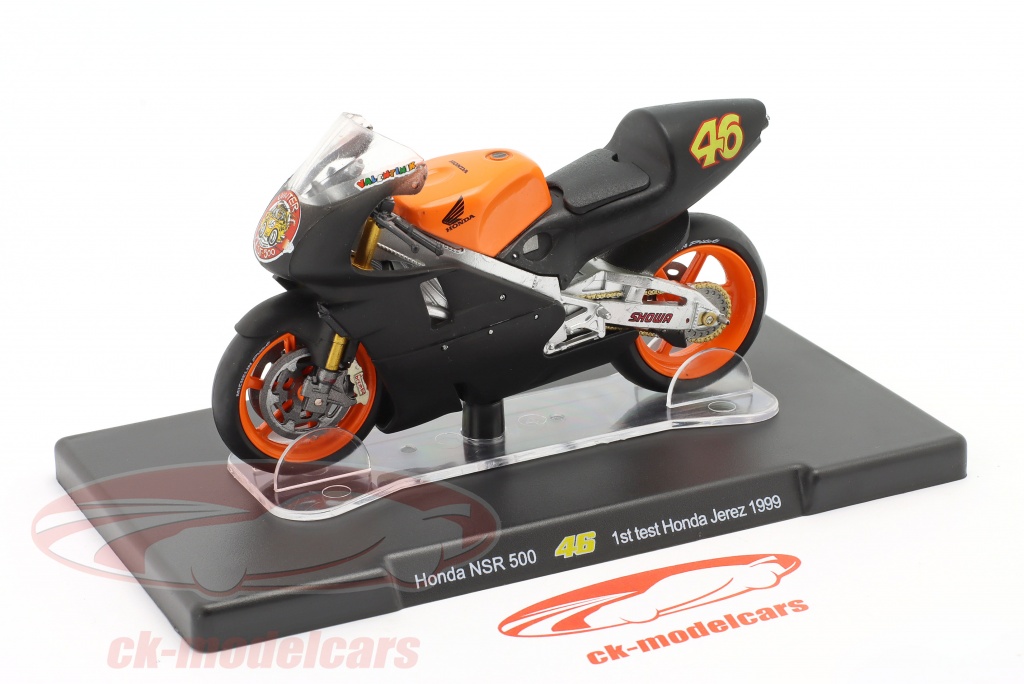 Miniature Moto Honda NSR 500 Valentino Rossi #46 Jerez 1999 - Échelle 1/18 Leo Models, Neuve
