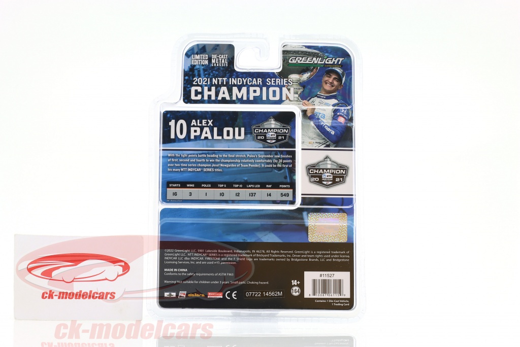 2024 24 VOITURE Indy Course Honda 10 Alex Palou Dhl Échelle 1:64 Modèle - Foto 12