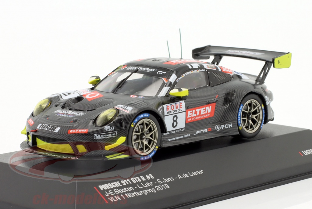 IXO Modellino Auto PORSCHE 911 GT3 R – Vincitore Spa 2019 – Scala 1/18, Colore Blu/Arancione, Edizione Da Collezione