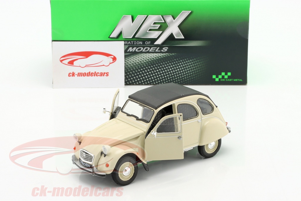 Voiture Collection CITROËN 2CV6 Beige 1975 - Miniature Welly 1/24