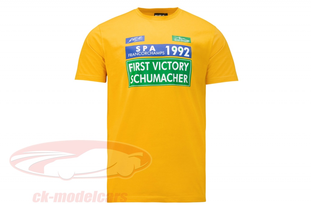 michael-schumacher-t-shirt-first-formula-1-victory-1992-yellow-ms-22-192/s/