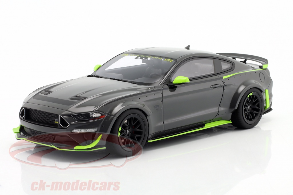 Ford Mustang RTR Spec 5 Coupe 2021 Gris / vert 1:18 GT-Spirit