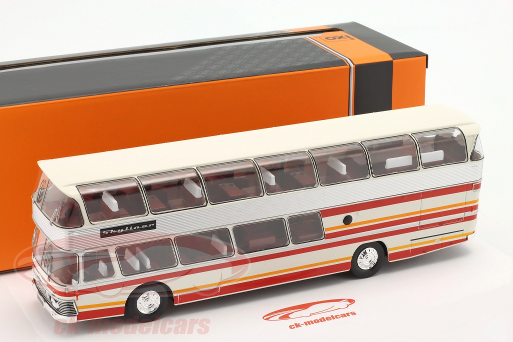 Neoplan NH 22L Skyliner Doppeldecker Bus 1983 Blanc Rouge Modèle Auto 1