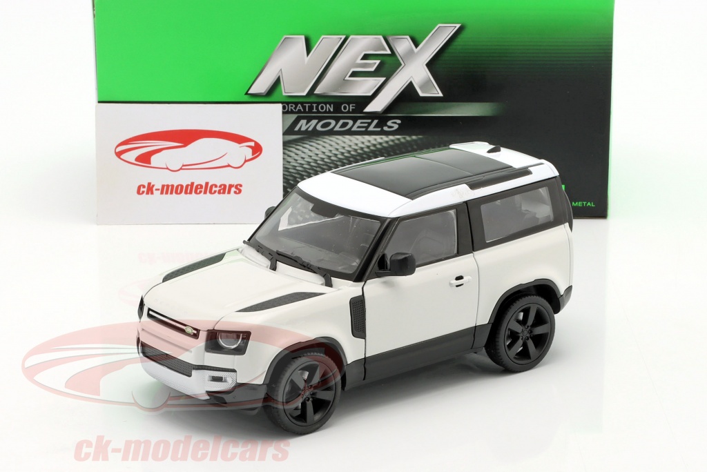 Modellino Welly 1:24 Land Rover Defender 2020 - Diecast Bianco - Welly Nex 24110