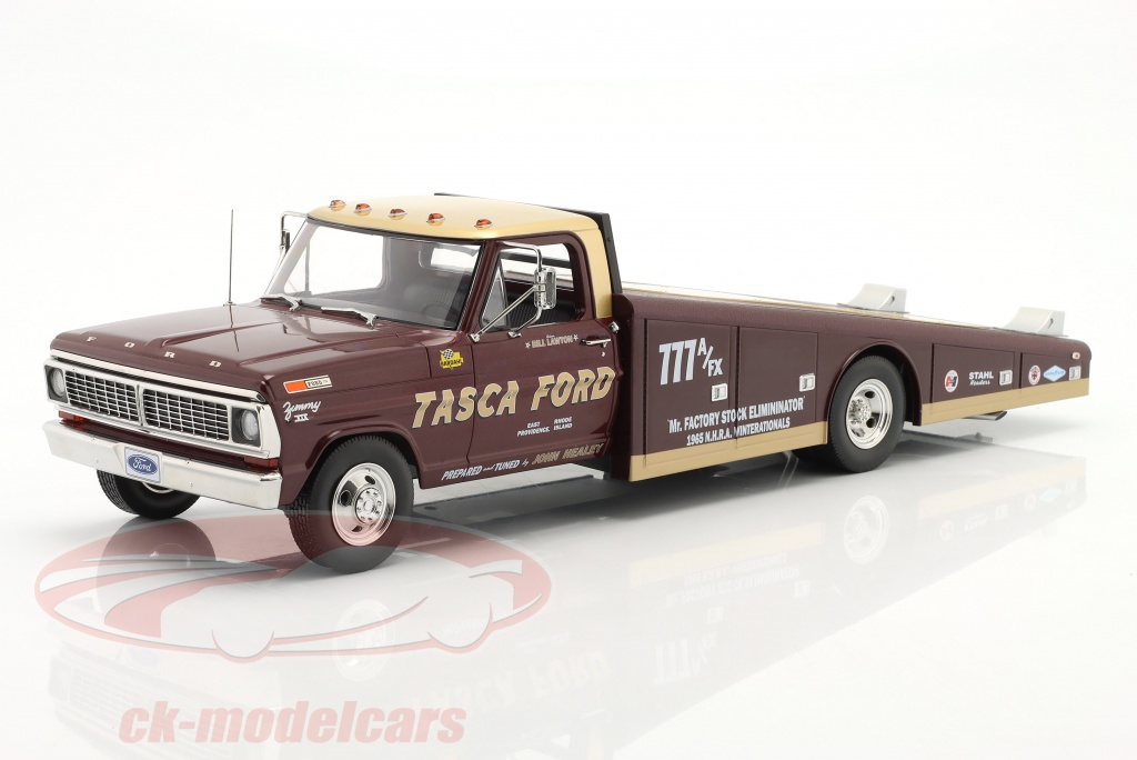 gmp-1-18-ford-f-350-ramp-truck-tasca-ford-year-1970-brown-gold-a1801415/